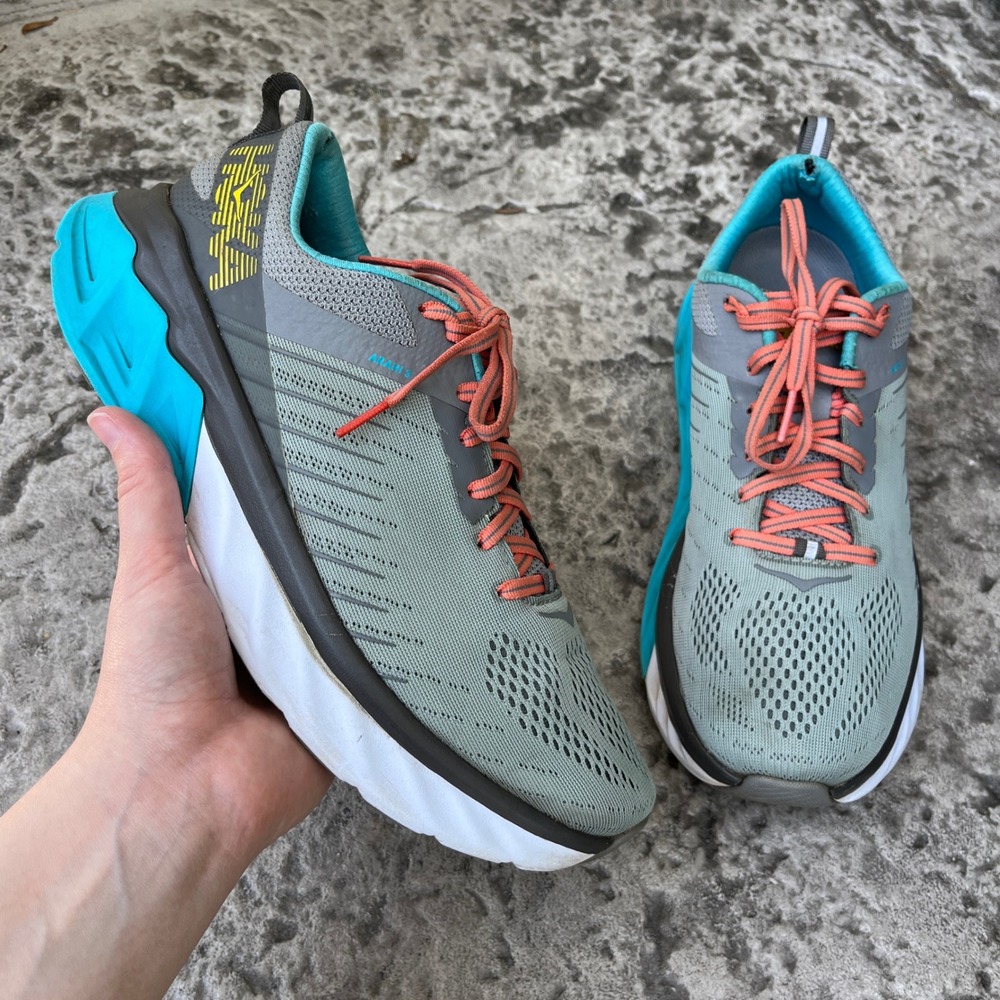 Hoka One One Womens Arahi 3 Frost Gray Ocean Mist Stability Running Shoe Size 10